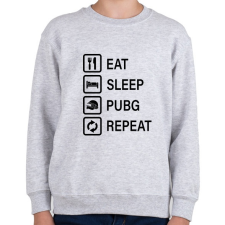 PRINTFASHION Eat Sleep PUBG Repeat - Fekete - Gyerek pulóver - Sport szürke gyerek pulóver, kardigán