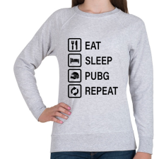 PRINTFASHION Eat Sleep PUBG Repeat - Fekete - Női pulóver - Sport szürke női pulóver, kardigán