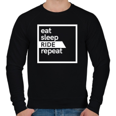 PRINTFASHION Eat sleep ride repeat - Férfi pulóver - Fekete