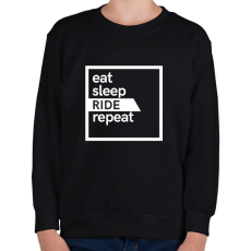PRINTFASHION Eat sleep ride repeat - Gyerek pulóver - Fekete