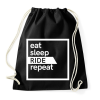 PRINTFASHION Eat sleep ride repeat - Sportzsák, Tornazsák - Fekete