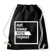 PRINTFASHION Eat sleep ride repeat - Sportzsák, Tornazsák - Fekete tornazsák