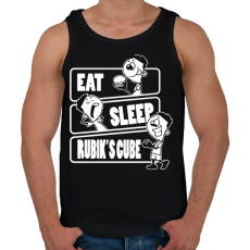 PRINTFASHION Eat, sleep, Rubik's cube - Férfi atléta - Fekete