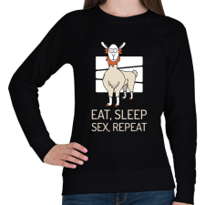 PRINTFASHION EAT SLEEP SEX REPEAT - Női pulóver - Fekete női pulóver, kardigán