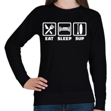 PRINTFASHION Eat Sleep SUP - Női pulóver - Fekete női pulóver, kardigán