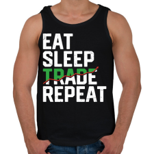 PRINTFASHION Eat Sleep Trade Repeat - Férfi atléta - Fekete női trikó