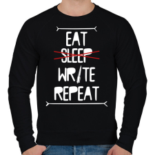 PRINTFASHION Eat, write, repeat - Férfi pulóver - Fekete férfi pulóver, kardigán