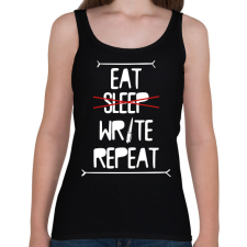 PRINTFASHION Eat, write, repeat - Női atléta - Fekete női trikó