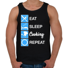 PRINTFASHION EatSleepCookingRepeat - Férfi atléta - Fekete atléta, trikó