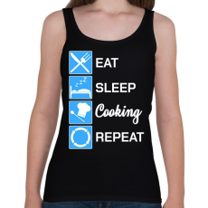 PRINTFASHION EatSleepCookingRepeat - Női atléta - Fekete