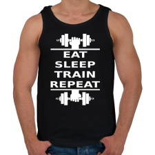 PRINTFASHION EATSLEEPTRAINREPEAT FEHÉR - Férfi atléta - Fekete atléta, trikó