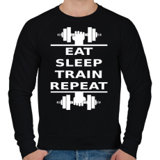PRINTFASHION EATSLEEPTRAINREPEAT FEHÉR - Férfi pulóver - Fekete