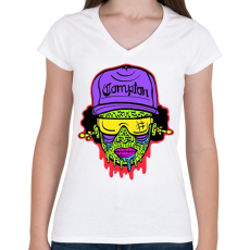 PRINTFASHION Eazy-E - Női V-nyakú póló - Fehér