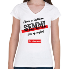 PRINTFASHION Ebben a táskában - Táska minta - Női V-nyakú póló - Fehér női póló