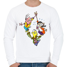 PRINTFASHION Ed Edd Eddy - Férfi pulóver - Fehér férfi pulóver, kardigán