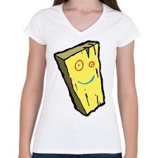 PRINTFASHION Ed | Edd | Edy - Deszka - Női V-nyakú póló - Fehér női póló