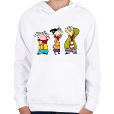 PRINTFASHION Ed Edd Edy - Gyerek kapucnis pulóver - Fehér gyerek pulóver, kardigán