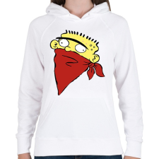 PRINTFASHION Ed Gangsta - Női kapucnis pulóver - Fehér női pulóver, kardigán