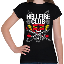 PRINTFASHION Eddie Munson Hellfire Club - Női póló - Fekete női póló