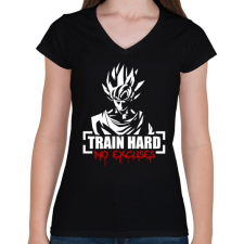 PRINTFASHION Eddz keményen! - Női V-nyakú póló - Fekete női póló