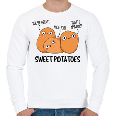 PRINTFASHION Édes burgonyák - Férfi pulóver - Fehér