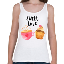 PRINTFASHION Édes szerelem - Női atléta - Fehér női trikó