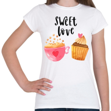 PRINTFASHION Édes szerelem - Női póló - Fehér női póló
