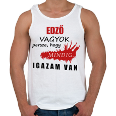 PRINTFASHION Edző vagyok... - Férfi atléta - Fehér