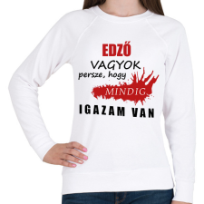 PRINTFASHION Edző vagyok... - Női pulóver - Fehér női pulóver, kardigán