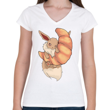 PRINTFASHION Eevee - Női V-nyakú póló - Fehér női póló