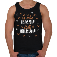 PRINTFASHION Ég veled Kisasszony (fehér) - Férfi atléta - Fekete atléta, trikó