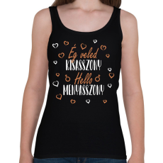 PRINTFASHION Ég veled Kisasszony (fehér) - Női atléta - Fekete