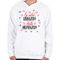 PRINTFASHION Ég veled Kisasszony - Gyerek kapucnis pulóver - Fehér