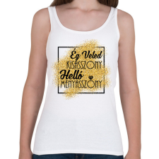 PRINTFASHION Ég veled kisasszony, Helló menyasszony - lánybúcsús póló - Női atléta - Fehér női póló