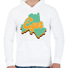 PRINTFASHION Eger - Férfi kapucnis pulóver - Fehér