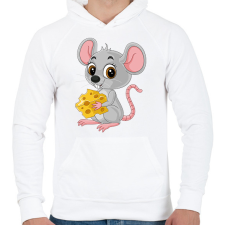 PRINTFASHION egér - Férfi kapucnis pulóver - Fehér férfi pulóver, kardigán