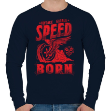 PRINTFASHION Égető sebesség - Férfi pulóver - Sötétkék