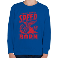 PRINTFASHION Égető sebesség - Gyerek pulóver - Királykék