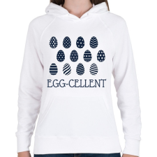 PRINTFASHION Egg-cellent - Női kapucnis pulóver - Fehér női pulóver, kardigán