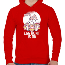 PRINTFASHION Egghunter - Férfi kapucnis pulóver - Piros