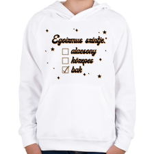 PRINTFASHION Egoizmus szintje - Gyerek kapucnis pulóver - Fehér gyerek pulóver, kardigán