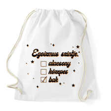 PRINTFASHION Egoizmus szintje - Sportzsák, Tornazsák - Fehér tornazsák