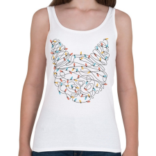 PRINTFASHION Égősor cica - Női atléta - Fehér női trikó