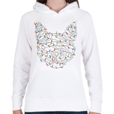 PRINTFASHION Égősor cica - Női kapucnis pulóver - Fehér női pulóver, kardigán