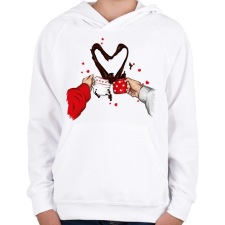 PRINTFASHION Egy bögre szerelem - Gyerek kapucnis pulóver - Fehér gyerek pulóver, kardigán