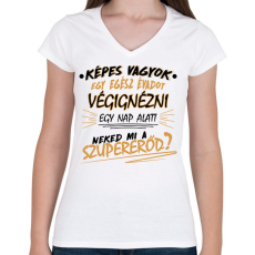 PRINTFASHION Egy évad egy nap alatt - Sorozatfüggő - Női V-nyakú póló - Fehér