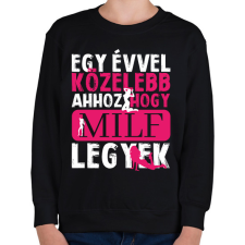 PRINTFASHION Egy évvel közelebb - Gyerek pulóver - Fekete gyerek pulóver, kardigán