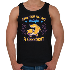 PRINTFASHION Egy fiú - Gekkó - Férfi atléta - Fekete atléta, trikó