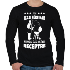 PRINTFASHION Egy igazi férfinak - Férfi hosszú ujjú póló - Fekete férfi póló
