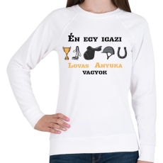 PRINTFASHION Egy igazi lovas anyuka - Női pulóver - Fehér